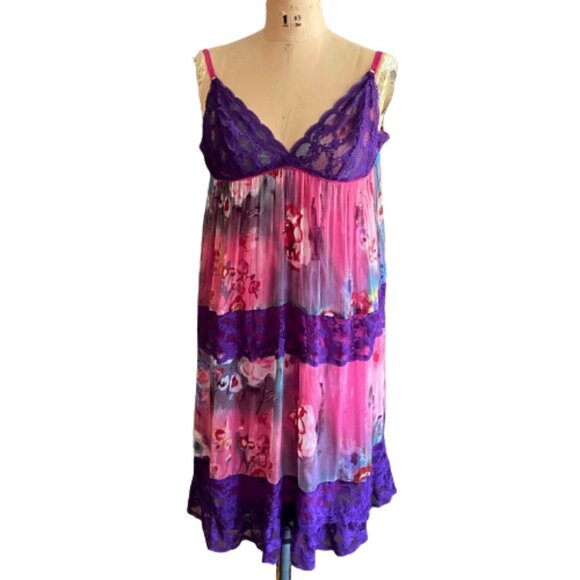 Y2K Philosophy di Alberta Ferretti silk & lace baby doll lingerie dress - Picture 1 of 14